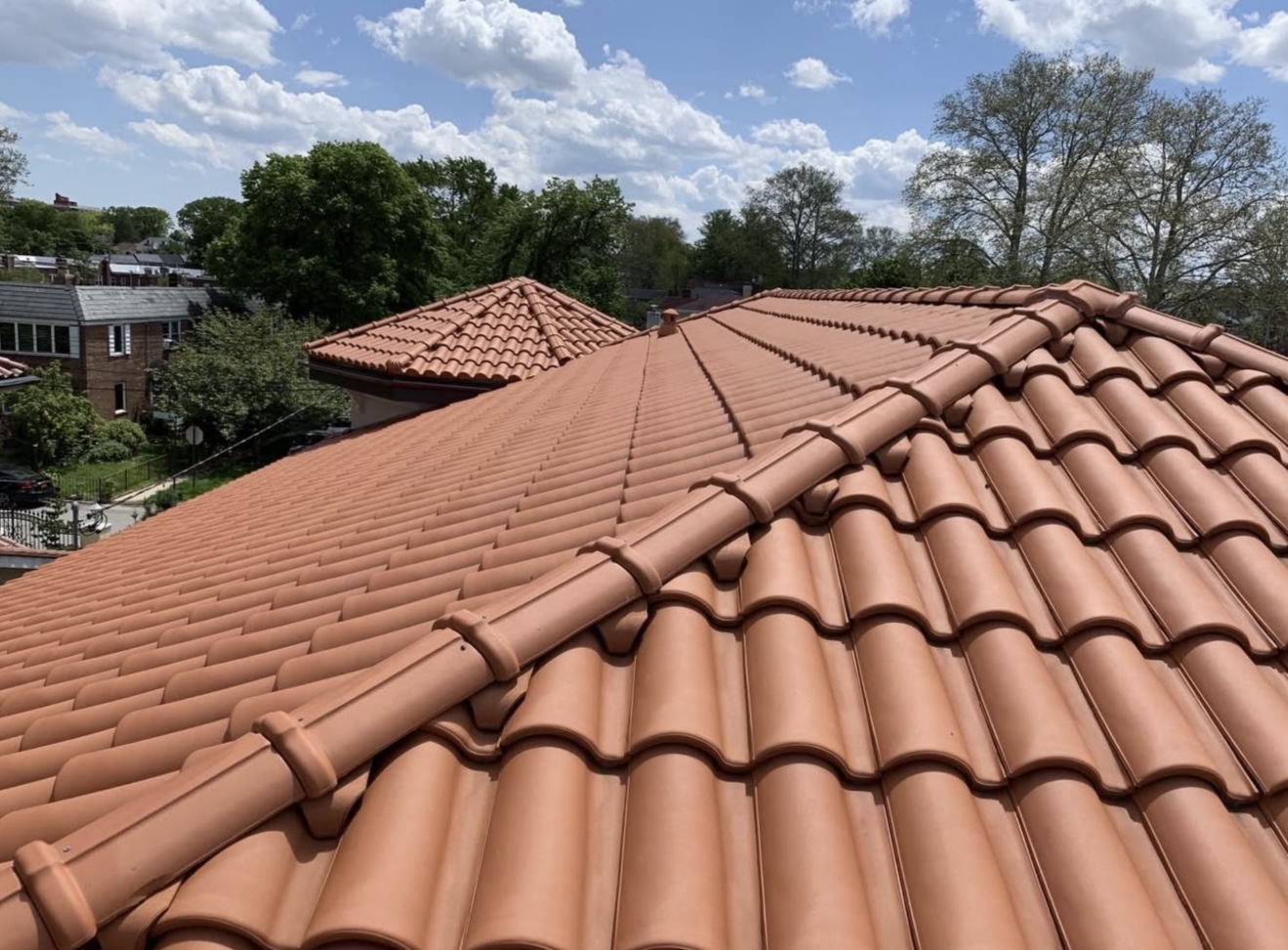 Classic red terracotta Spanish S-tile roofing
